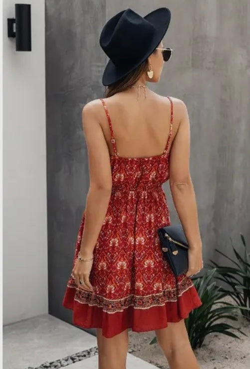 Red Floral Dress ( Avail. In Plus)