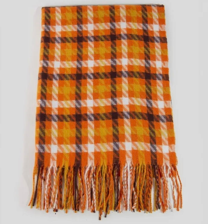 Orange Plaid Scarf