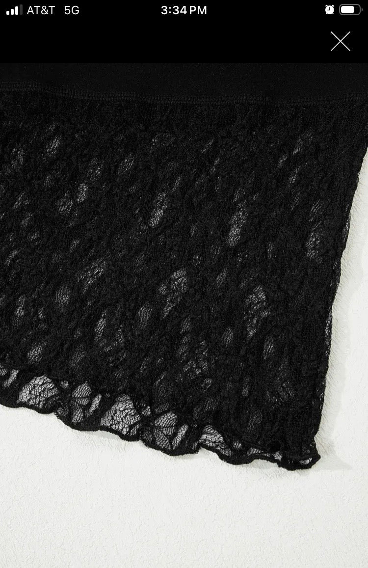 Black Lace Panel Top