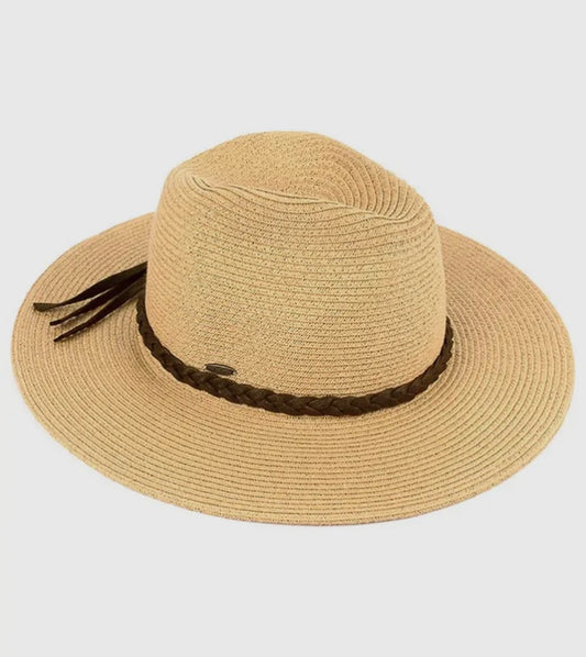 C.C. Straw Panama Hat Dark Natural