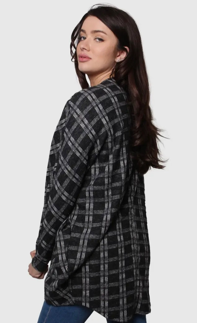 Open Front
Checkered Cardigan
