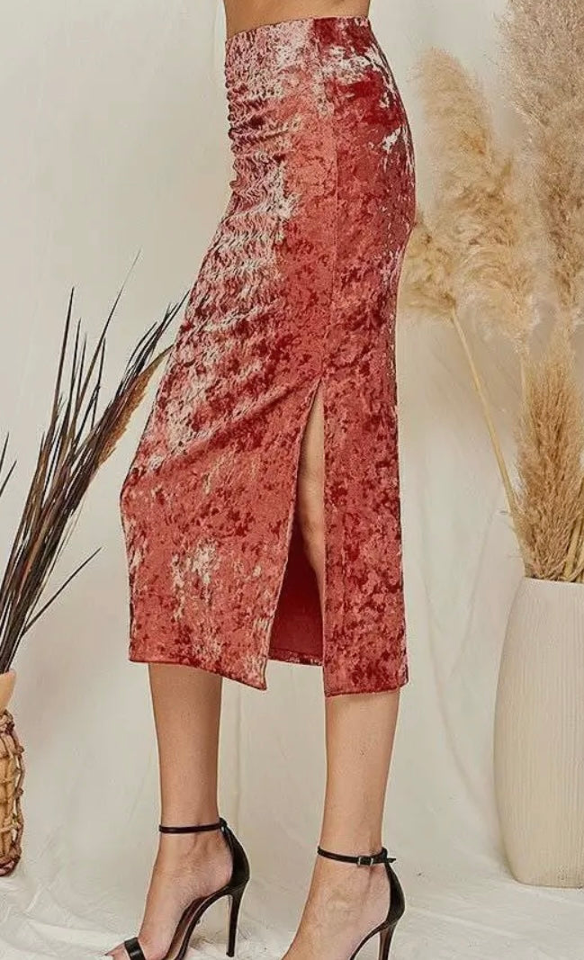 Velvet Midi Skirt