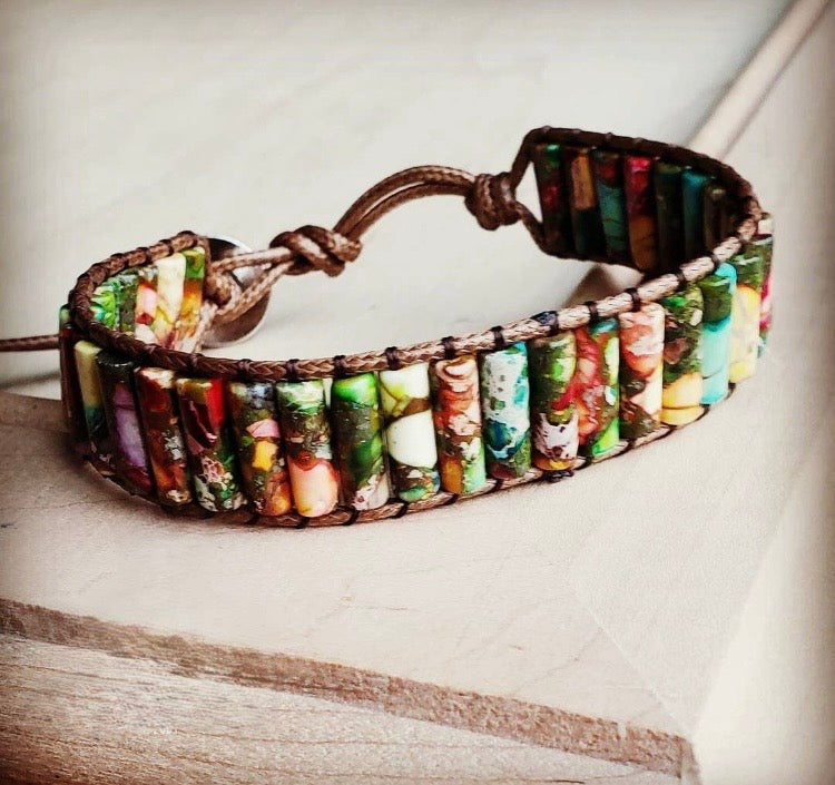 Woven Regalite Stone Bracelet