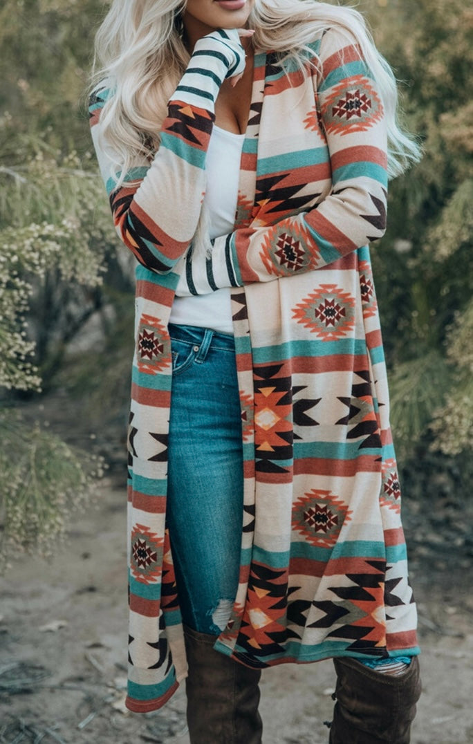 Aztec Print Cardigan