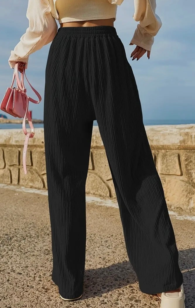 Black Wide Leg Casual
Trousers
