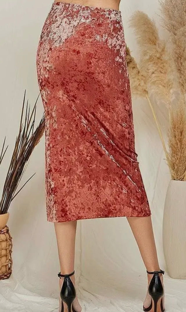 Velvet Midi Skirt