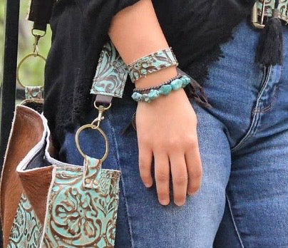 Cowboy Turquoise Leather Cuff