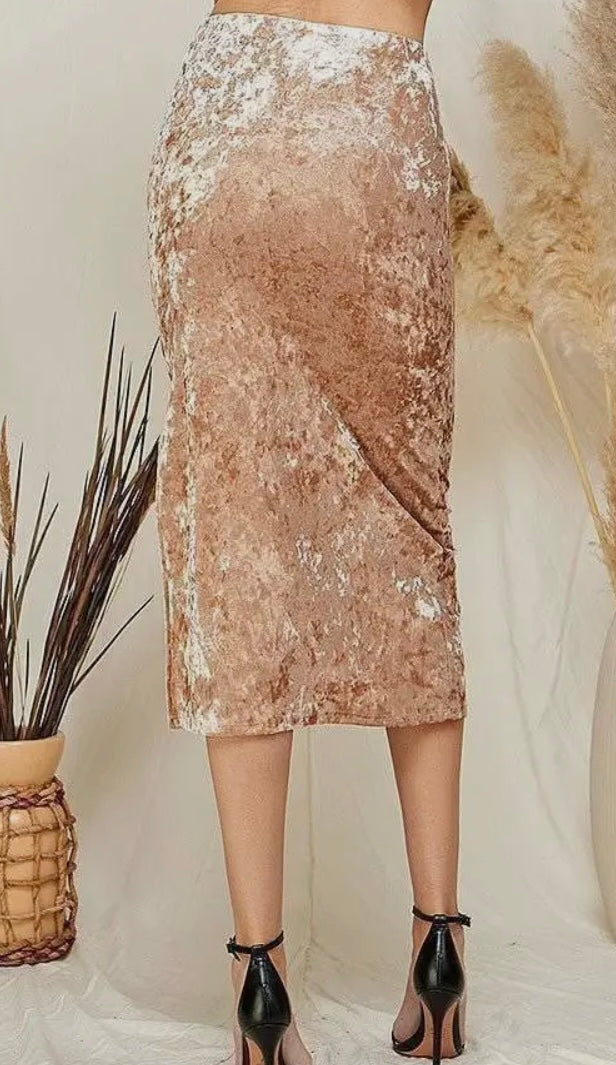 Velvet Midi Skirt