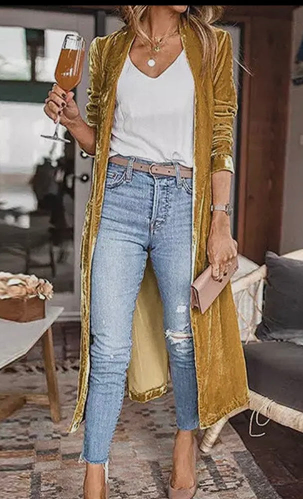 Gold Velvet Duster