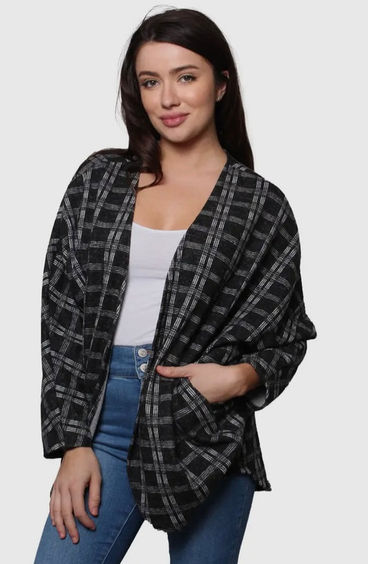 Open Front
Checkered Cardigan