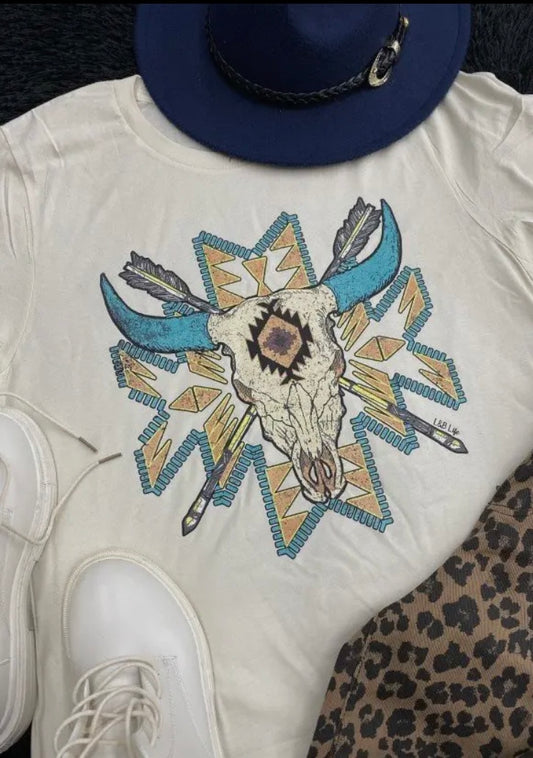 White Steer Head T-Shirt
