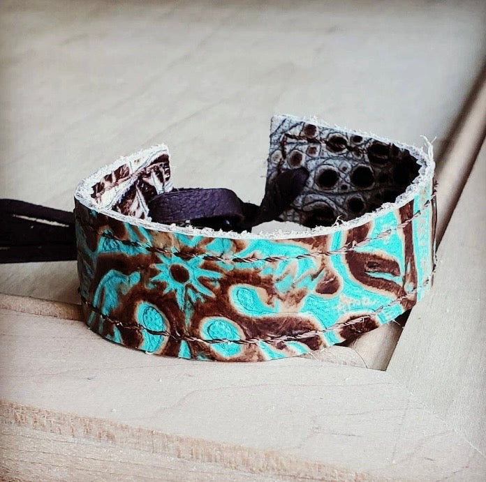 Cowboy Turquoise Leather Cuff