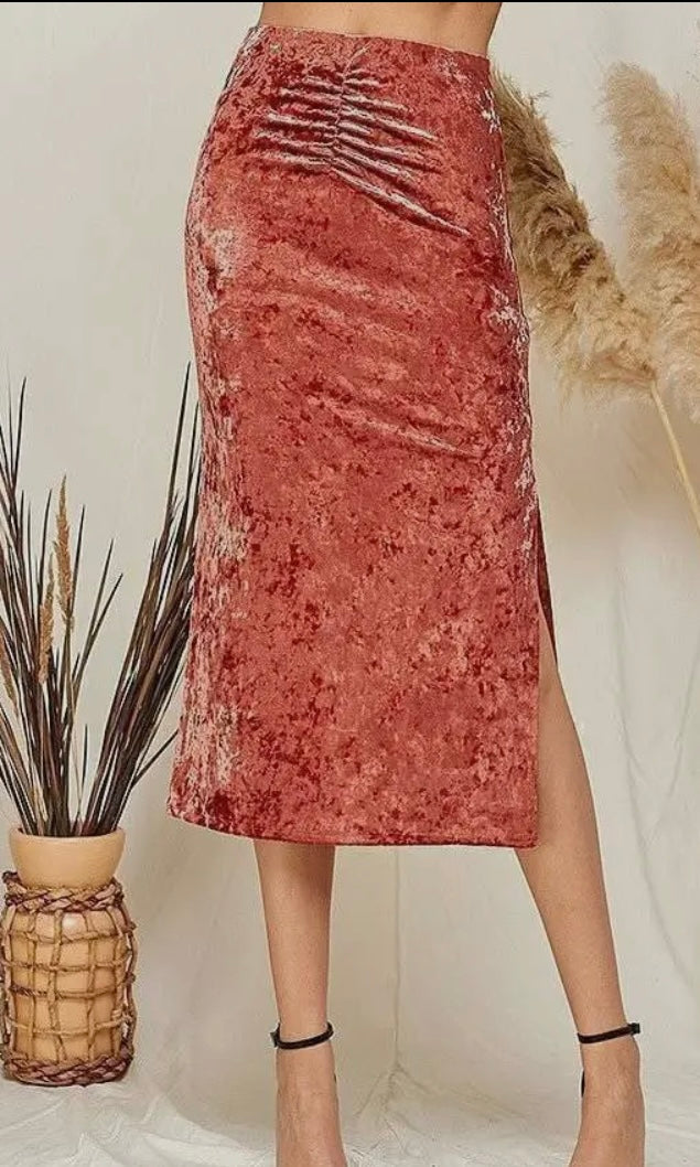 Velvet Midi Skirt