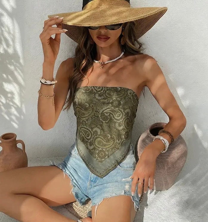 Green Paisley
Bandeau Top