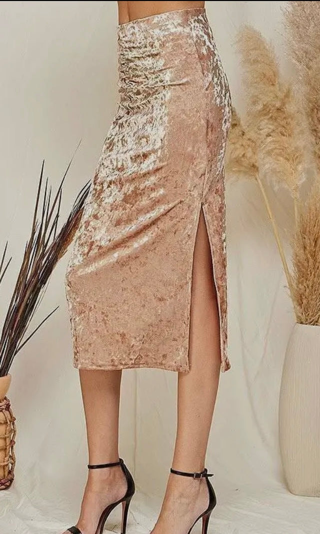 Velvet Midi Skirt