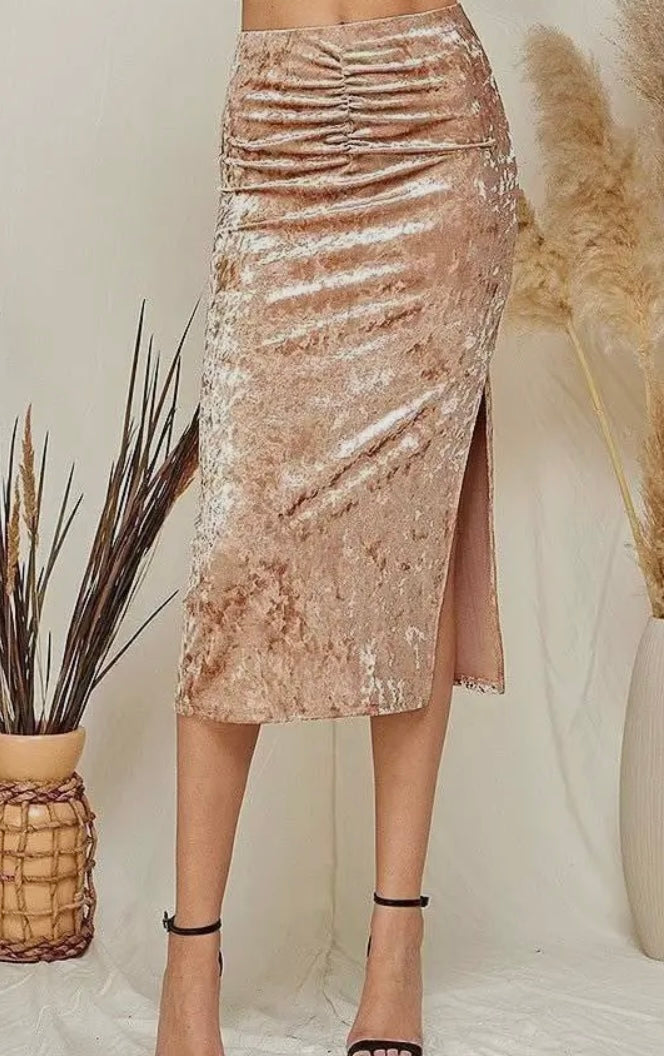 Velvet Midi Skirt