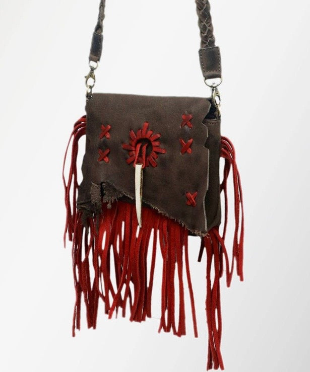 Raw Edge Crossbody Bag