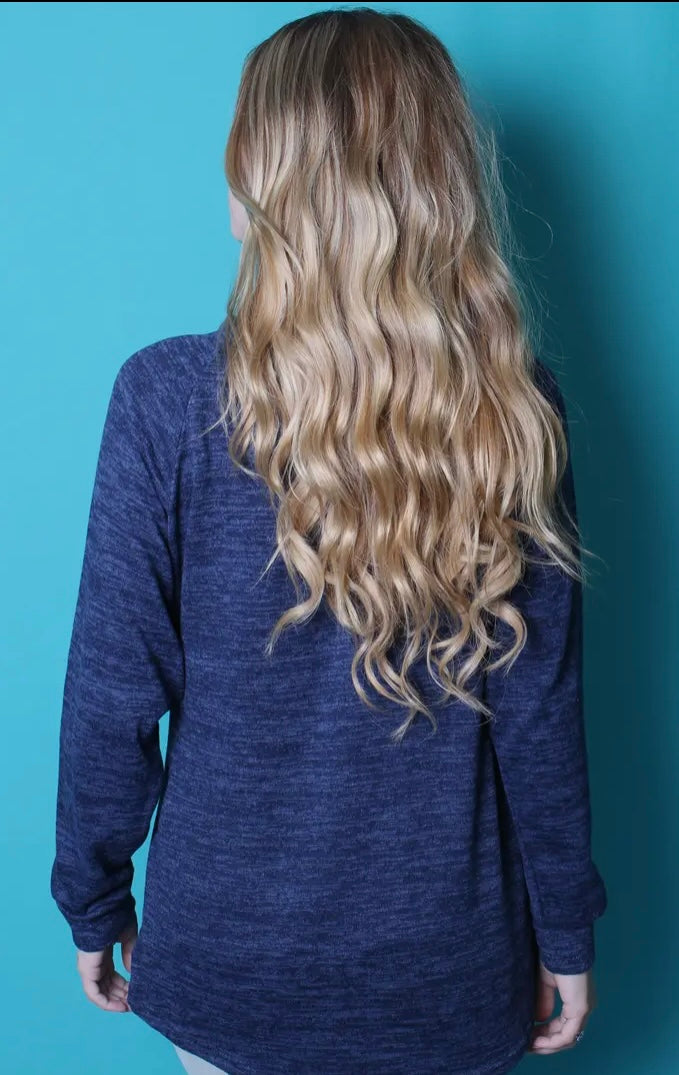 Blue Cowl Neck Sweater