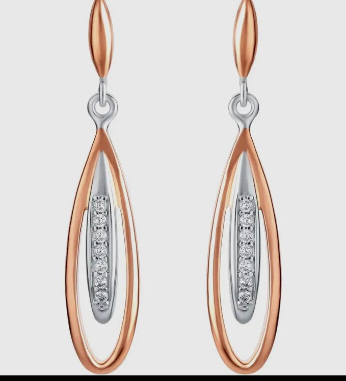 Sterling Silver Floating
Teardrop Earrings