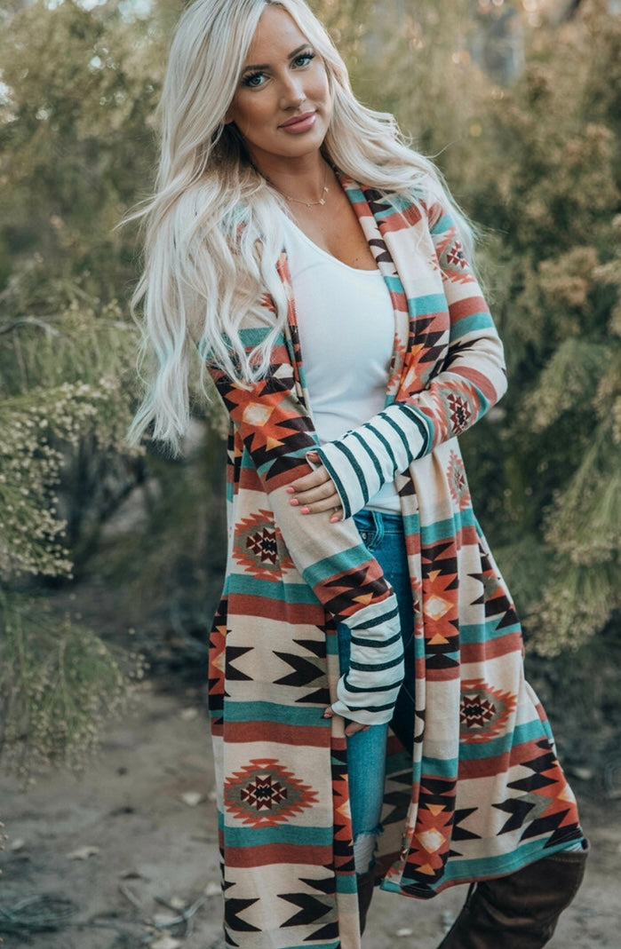 Aztec Print Cardigan