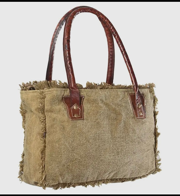 Star Upcycled Canvas Bag