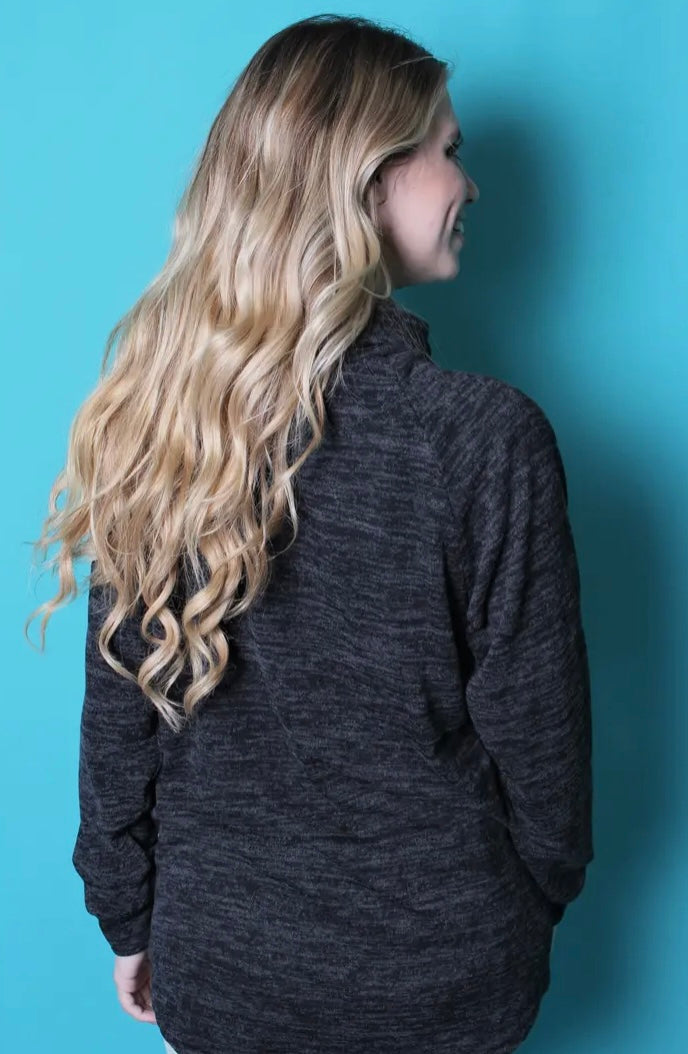 Black Cowl Neck
Sweater with Pockets