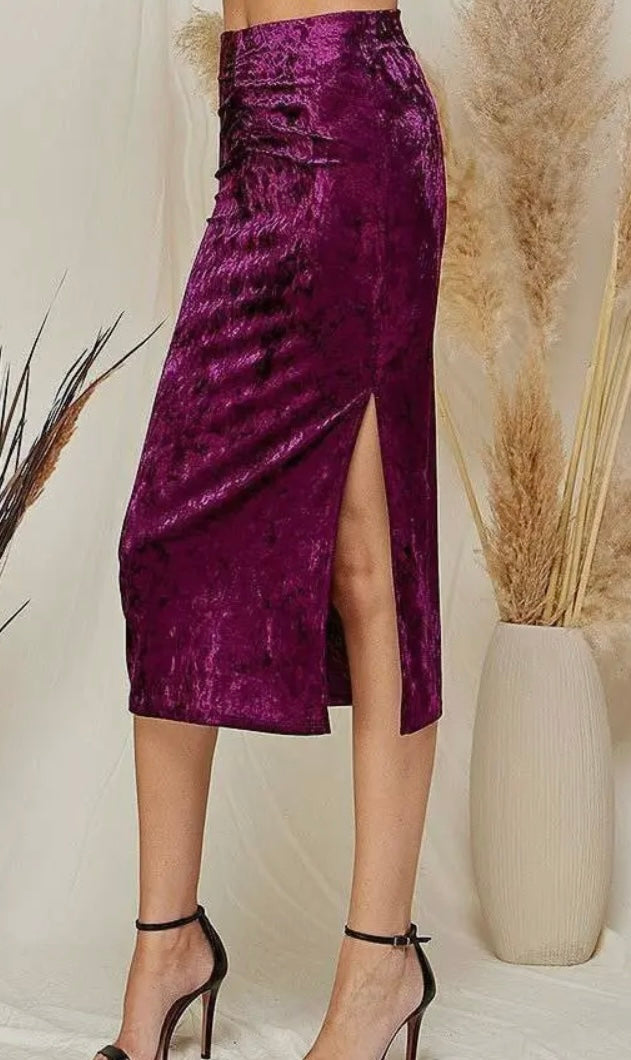 Velvet Midi Skirt