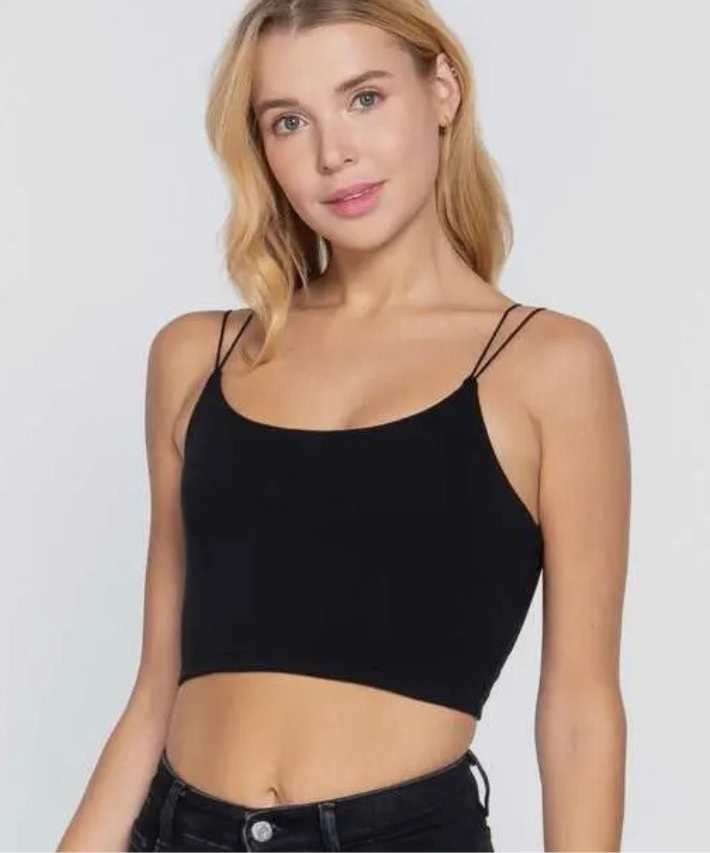 Cropped Cami Top Black or White