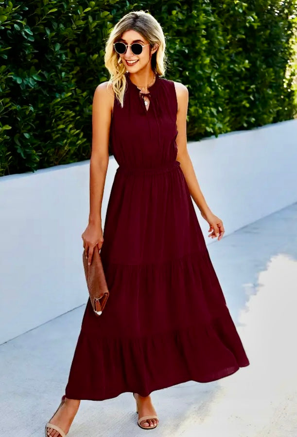 Elegant Ruffled Maxi Dress