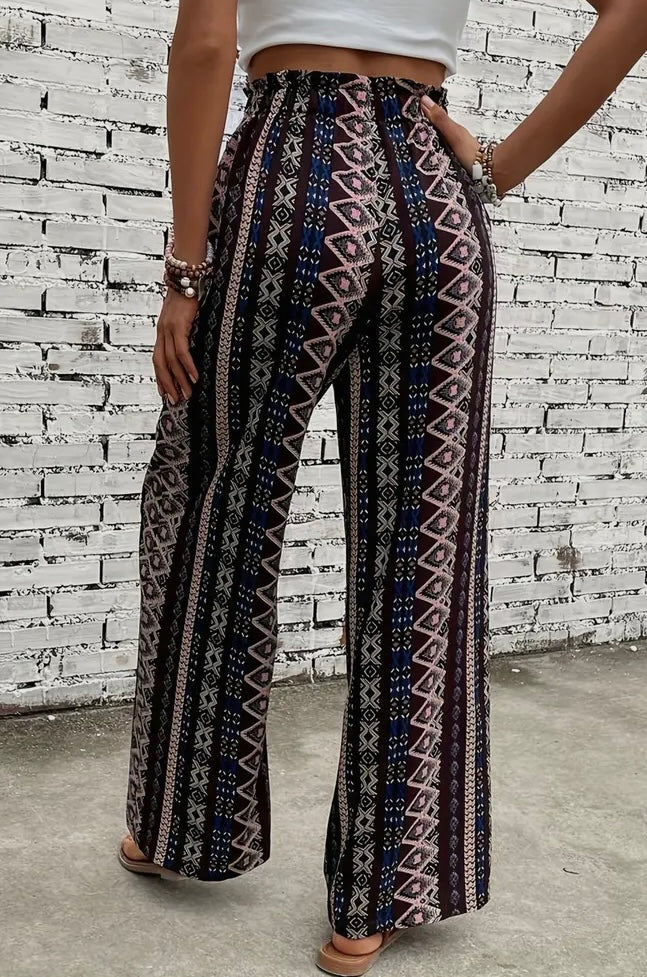 Printed Wide Leg Pants