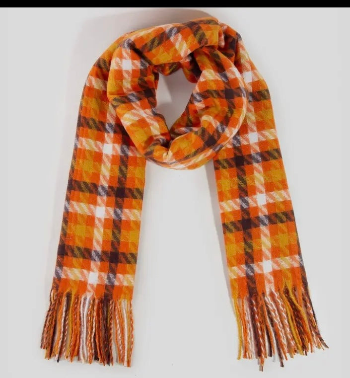 Orange Plaid Scarf