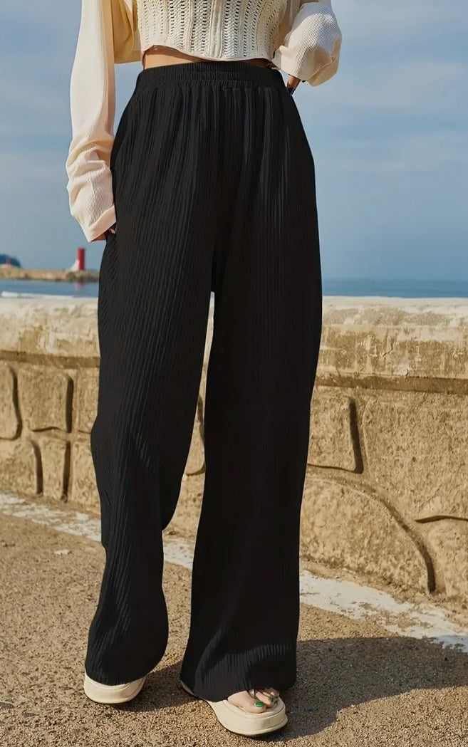 Black Wide Leg Casual
Trousers