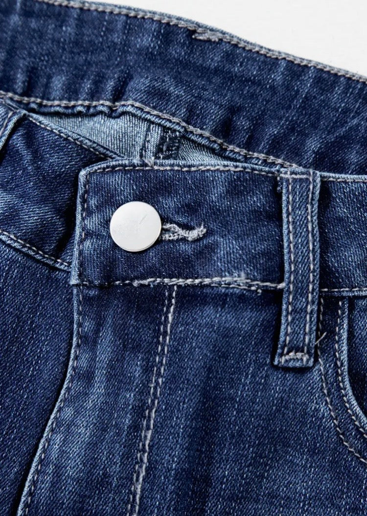 Delilah High Waisted Flared Jeans with Raw Hem