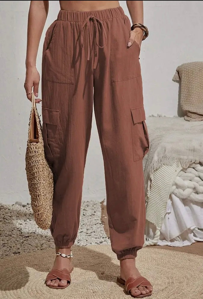 Brown Cargo Style Pants