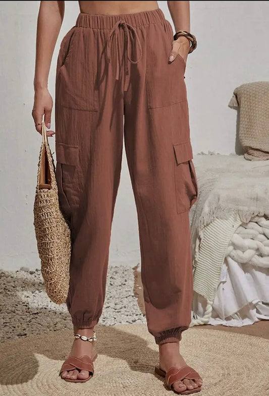 Brown Cargo Style Pants