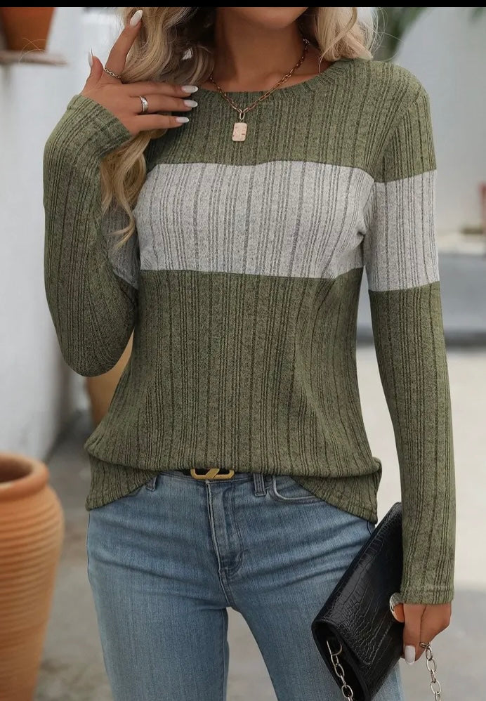 Color block Long Sleeve Top