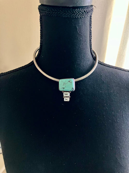 Turquoise & Crystal Choker
