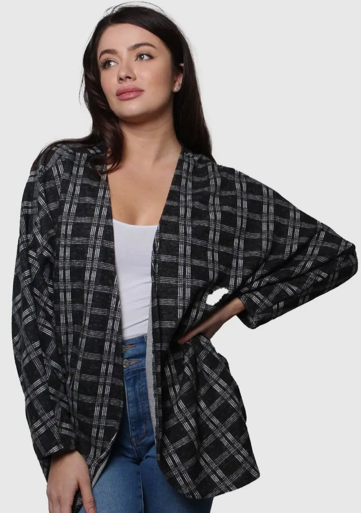 Open Front
Checkered Cardigan