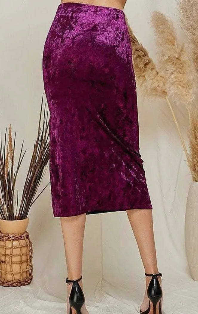 Velvet Midi Skirt