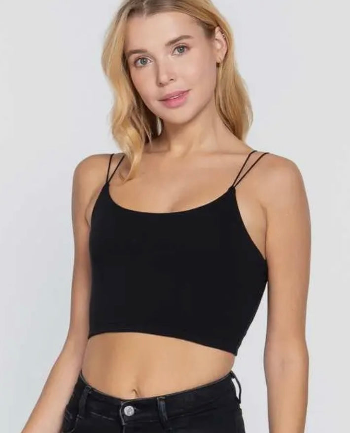 Cropped Cami Top Black or White