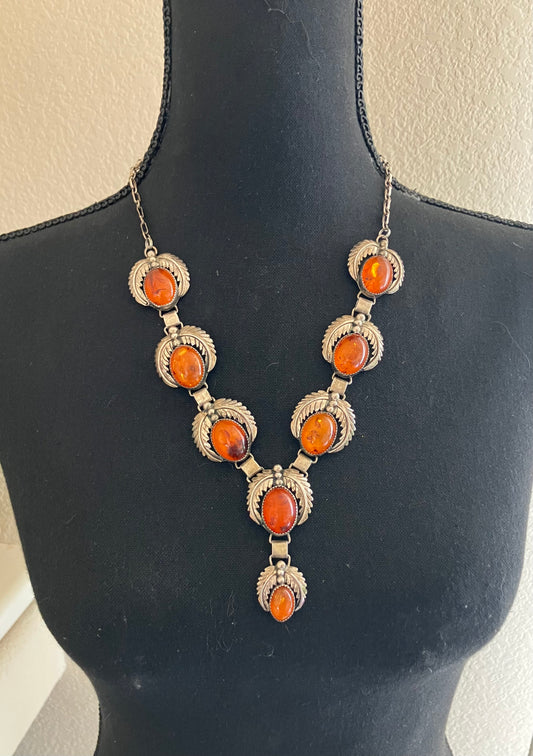 Baltic Amber & Sterling Necklace