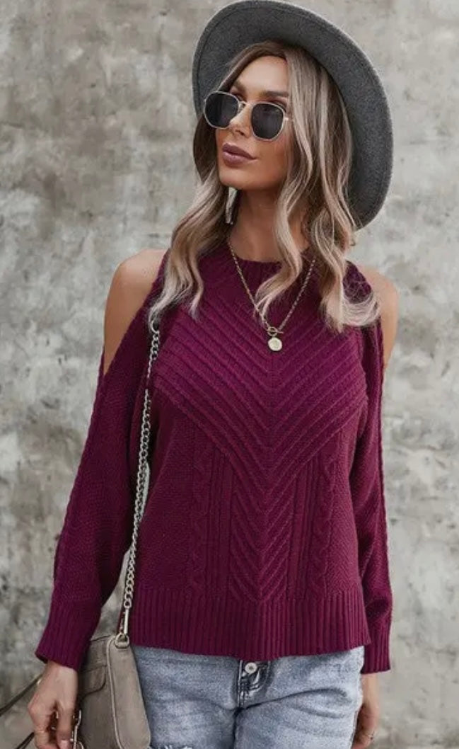 Chic Shoulder Cutout Sweater